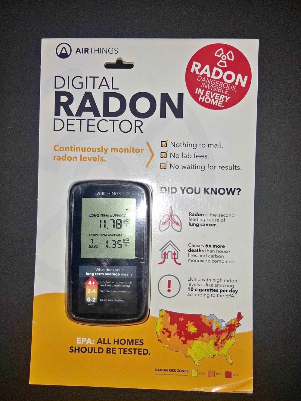 Digital Radon Detector - black